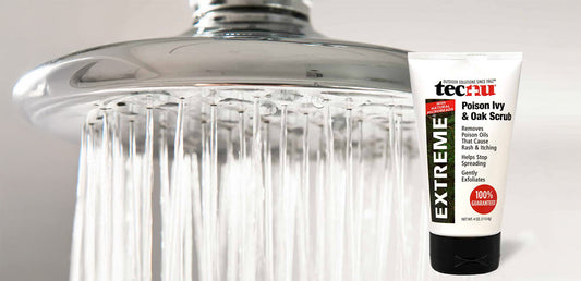 Showerhead with Tecnu Extreme