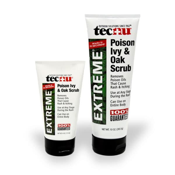 Tecnu Extreme Poison Ivy Scrub is an all -over body wash to remove the rash-causing oils from poison ivy, oak and sumac