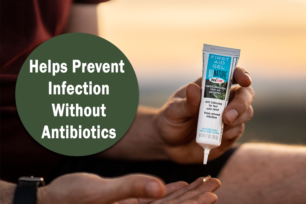 NuNature First Aid Gel helps prevent infection without antibiotics